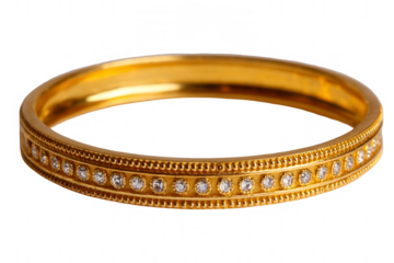 Gold band ring with diamond accents