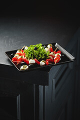 Fresh and delicious salad with dressing
