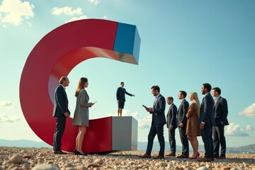 Magnetic Photoshoot: Attracting a Diverse Crowd Representing Various Backgrounds and Interests as a Metaphor for Lead Generation in Business