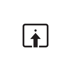 Vector art of upload icon inside a square isolated on white background