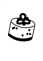 Minimalist Cake Slice Icon – Vector Dessert Illustration