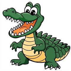 Obraz premium Cartoon Alligator Character with Big Smile and Open Mouth