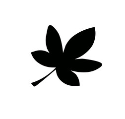 black leaf vector illustration on white background