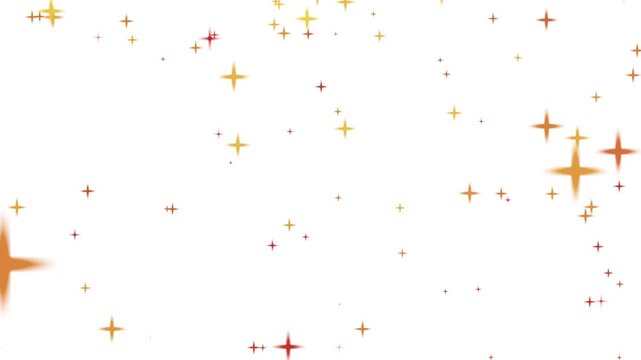 Christmas sparkle animation with flying stars and glowing particles. Black background with glitter lights, seamless 4k loop twinkling stars and abstract shimmering effect in the night sky
