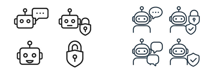 Modern robots engage in secure conversations and exchanges in a digital environment focused on privacy and protection