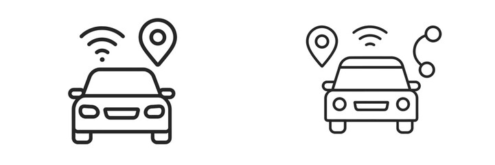 Modern cars designed with GPS technology for navigation and tracking in urban settings