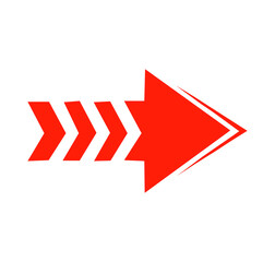 red arrow sign on white background