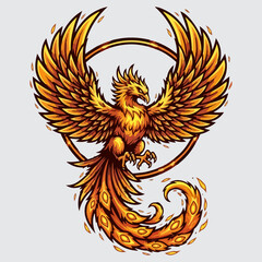 Fototapeta premium fiery phoenix mascot vector