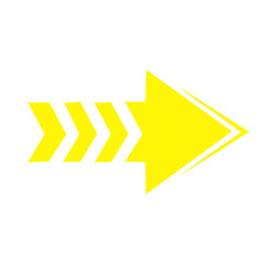 yellow arrow sign on white background