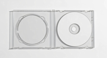 CD Jewel Case Mockup: Blank Disc in Clear Plastic Case
