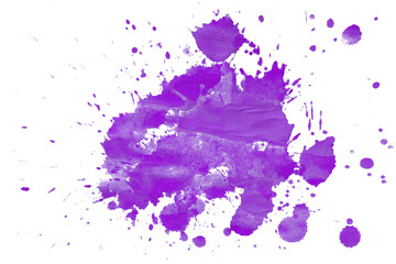 Purple splash watercolor brush isolated on transparent background