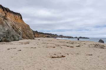 Biotite - hornblende quartz diorite to granodiorite (Granitic Rocks) . Garrapata Beach, California State Route 1, Monterey County. Santa Lucia Range