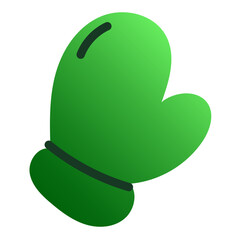 Mitten Accessories Isolated Transparent Icon. Colorful New Year or Christmas Decoration Element Symbol. Family Holiday Party Decoration. Greeting Winter Holiday card or Invitation Design Gradient Sign