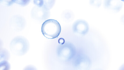 Soap bubbles floating on a transparent background, creating a clean and ethereal atmosphere