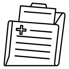 Minimalist Medical File Line Drawing