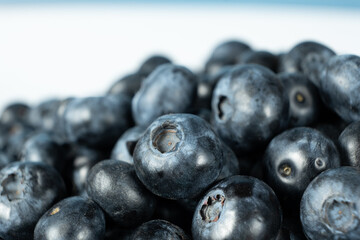 Fresh blueberries on a white background macro isolate