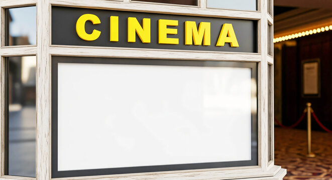 Blank Cinema Marquee: Awaiting the Next Blockbuster