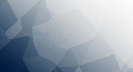 Obraz premium Abstract geometric background with a cool blue polygonal pattern fading to white. Modern digital design concept with overlapping translucent shapes.
