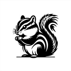 Obraz premium Cute Black and White Chipmunk Vector Illustration.