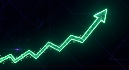 Animated Financial Growth Graph. Graph Depicting Financial Growth, Stock Market Boom, Business Success.stock market boom or an impressive increase of business sales.