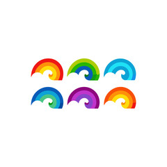 different rainbow tide surge set  