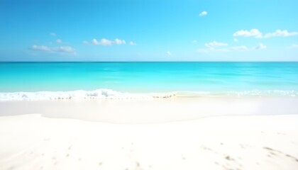 Obraz premium Turquoise Dream: Soft Beach Scene (AI Generated)