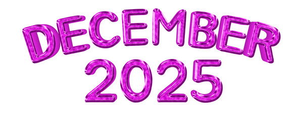 Creative 3D Purple Pattern  Lettering for   December 2025
