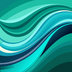 Abstract flowing waves of teal and blue colors creating a dynamic and modern background