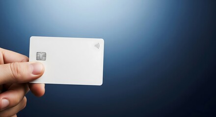 Hand Holding White Credit Card – Premium Finance & Banking Ad Concept