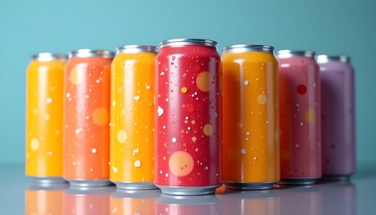Spectrum of Refreshment: Colorful Soda Cans (AI Generated)