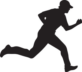  Runner Silhouette Vector – Athletic Man Sprinting Illustration