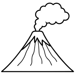 Minimalist Volcano Smoke Vector Design