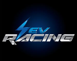 Concept logo EV Racing design for creative inspire, template vector