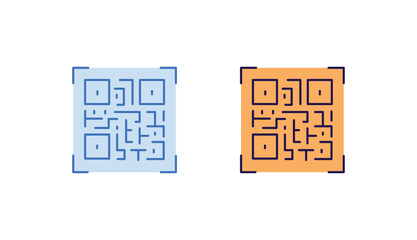 QR Code icon design with white background stock illustration