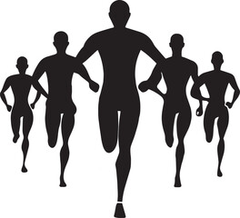 Marathon Runner Silhouette Illustration for Athletic Posters