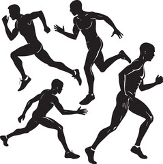  Sprint Runner Silhouette Vector 