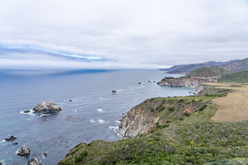 Hurricane Point Vista Point, California State Route 1, Monterey County, California. Santa Lucia Range
