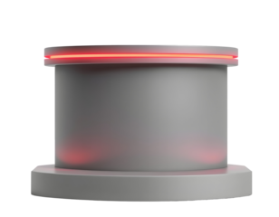 3D Rendered Podium with Red Lighting