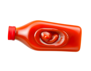 Ketchup Bottle with Swirl of Sauce