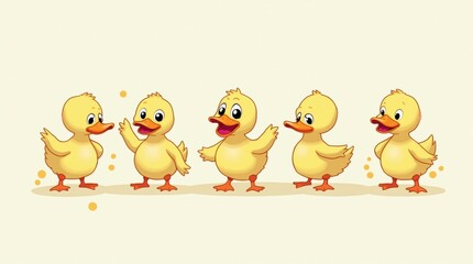 Fototapeta premium Cute Duck Vector Graphics Collection - Funny Colorful HD Animal Art Set