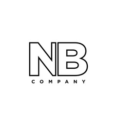 Letter N and B, NB logo design template. Minimal monogram initial based logotype.