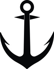 anchor symbol vector, nautical icon silhouette, ship anchor black, boat anchor outline, marine symbol silhouette