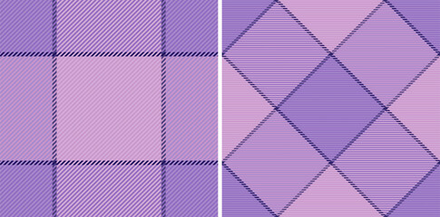 Elegant duo of pastel purple plaid patterns.  Perfect for textile design, fashion, stationery, or website backgrounds. © SolaruS