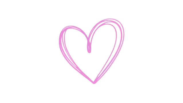 Expressive pink heart shape artfully drawn, perfect for Valentine's Day designs, romantic cards and heartfelt messages, conveying love, affection and care