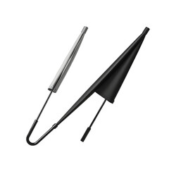 Pair of Black and Silver Car Flags