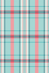 Seamless pastel plaid pattern in teal, coral, and cream.  Perfect for textile design, fashion, home decor, or website backgrounds.  Evokes a sense of calm and understated elegance.