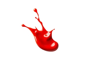 Vibrant Red Paint Splash Isolated on Transparent Background