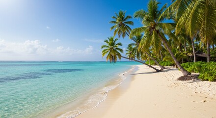 Fototapeta premium Tropical beach with coconut trees