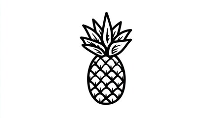 Simple black and white pineapple graphic