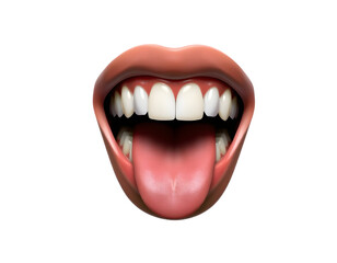 Naklejka premium Open Mouth with Tongue and White Teeth